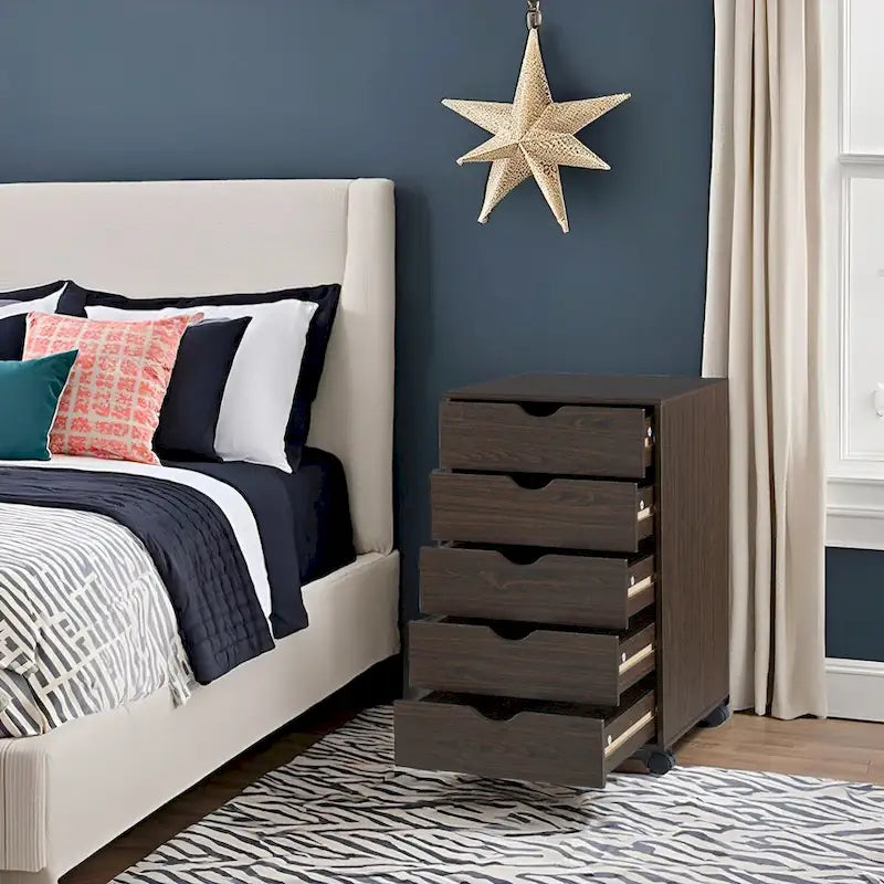 5-Drawer Storage Cabinet with Wheels