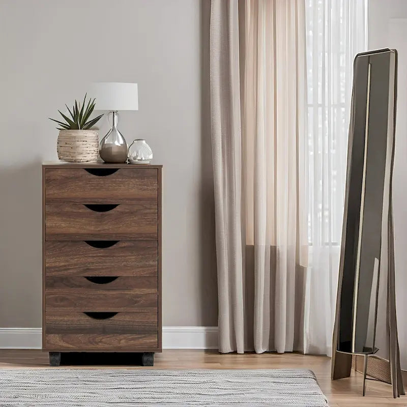 5-Drawer Storage Cabinet with Wheels