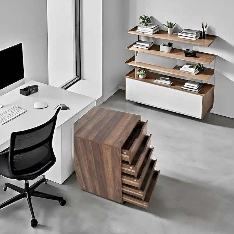 5-Drawer Storage Cabinet with Wheels
