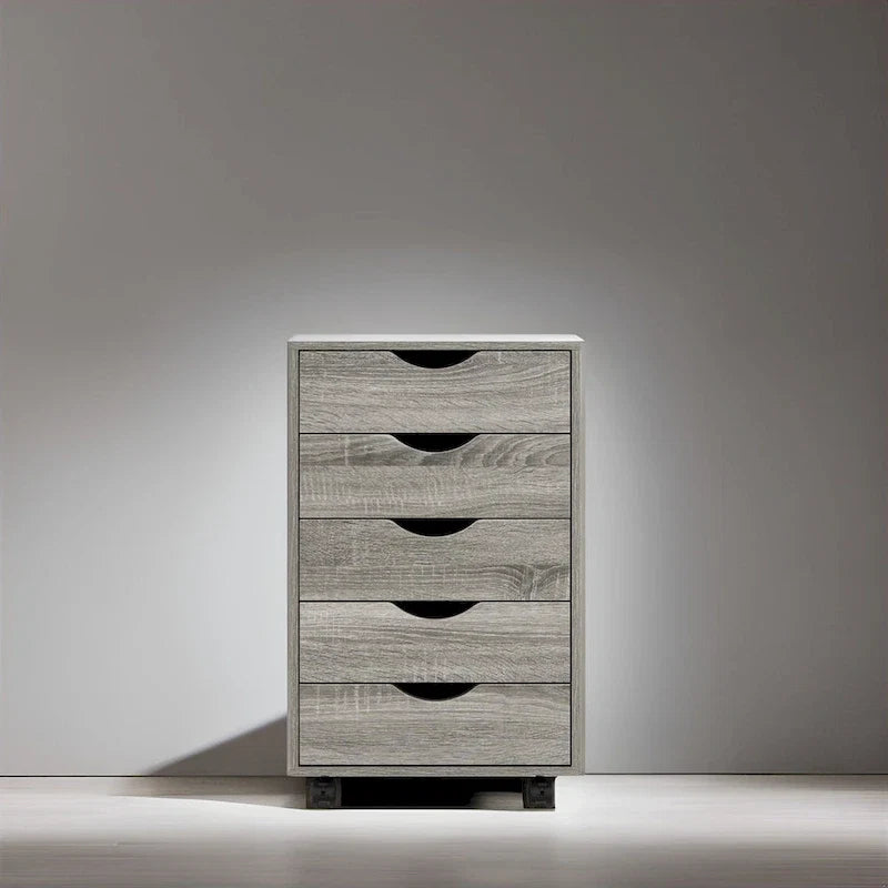 5-Drawer Storage Cabinet with Wheels
