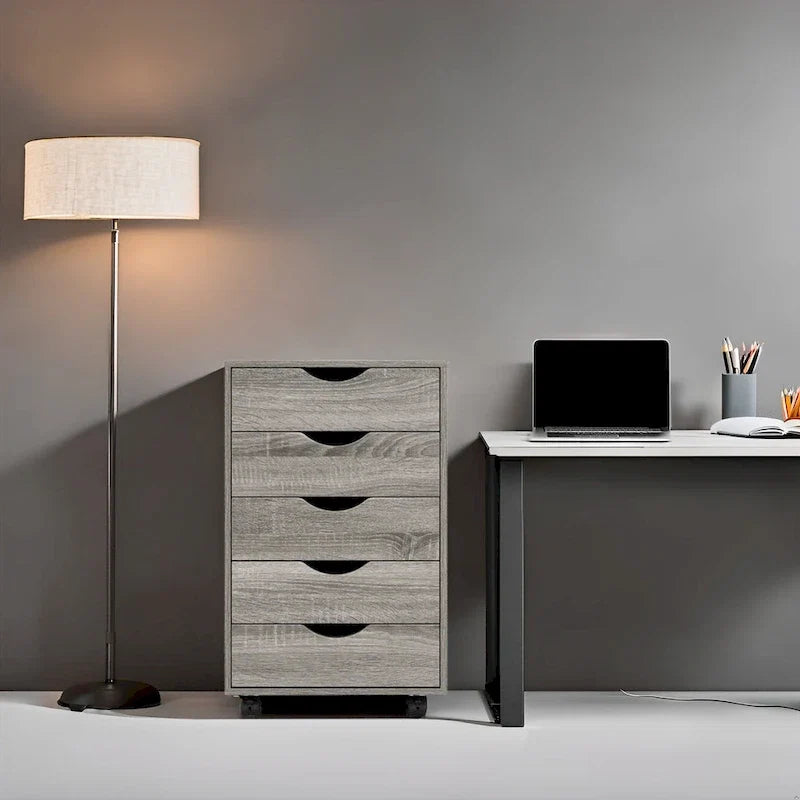 5-Drawer Storage Cabinet with Wheels