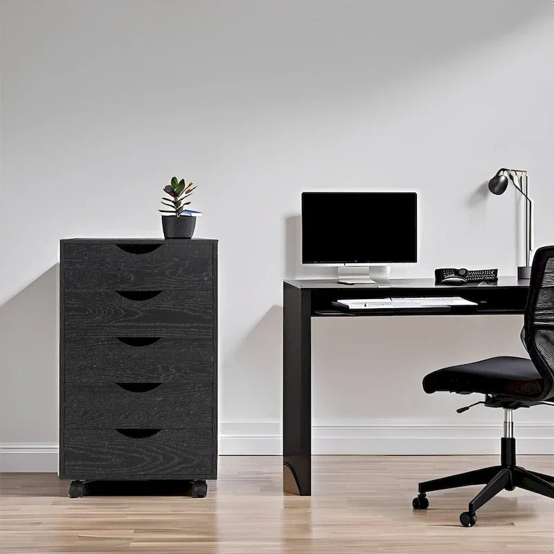 5-Drawer Storage Cabinet with Wheels