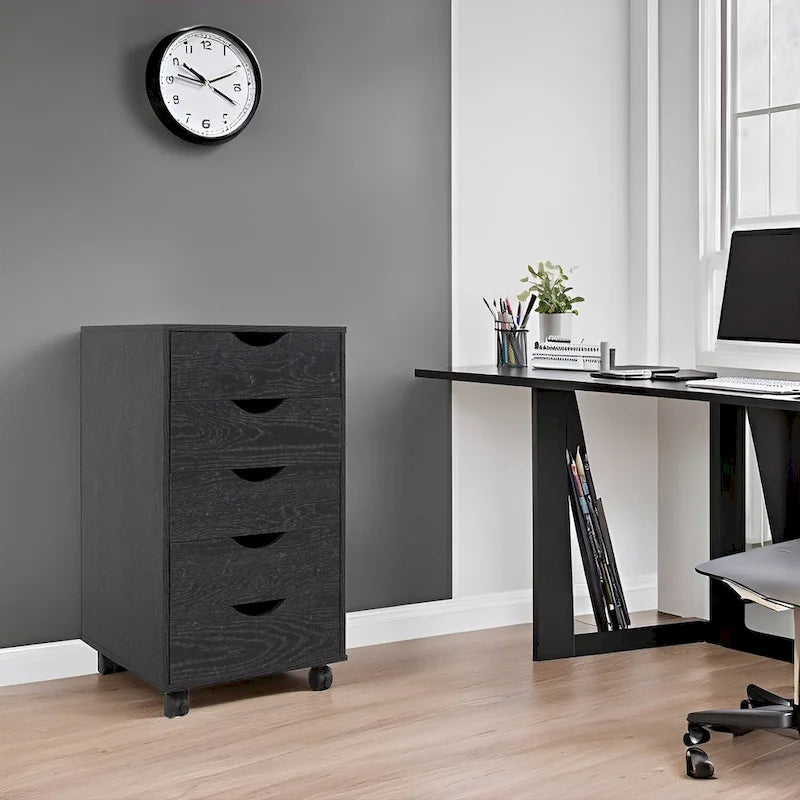 5-Drawer Storage Cabinet with Wheels