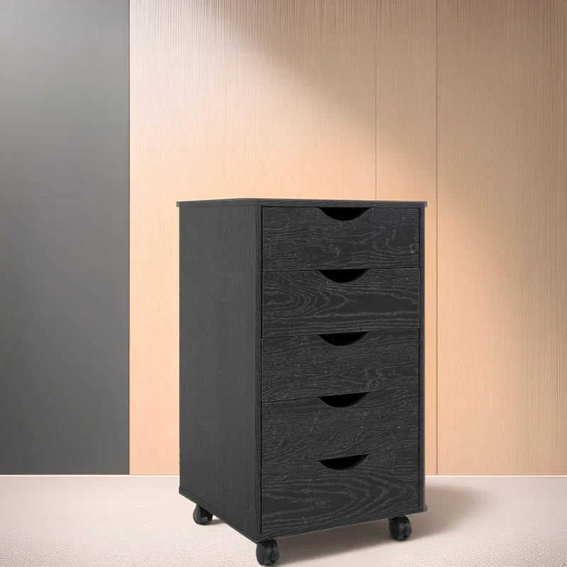 5-Drawer Storage Cabinet with Wheels