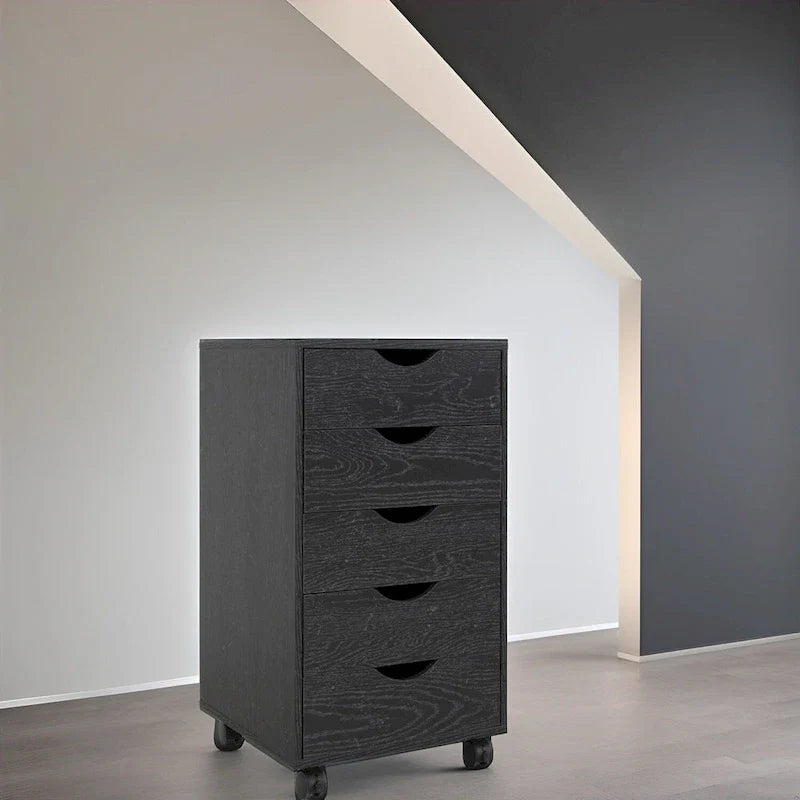 5-Drawer Storage Cabinet with Wheels