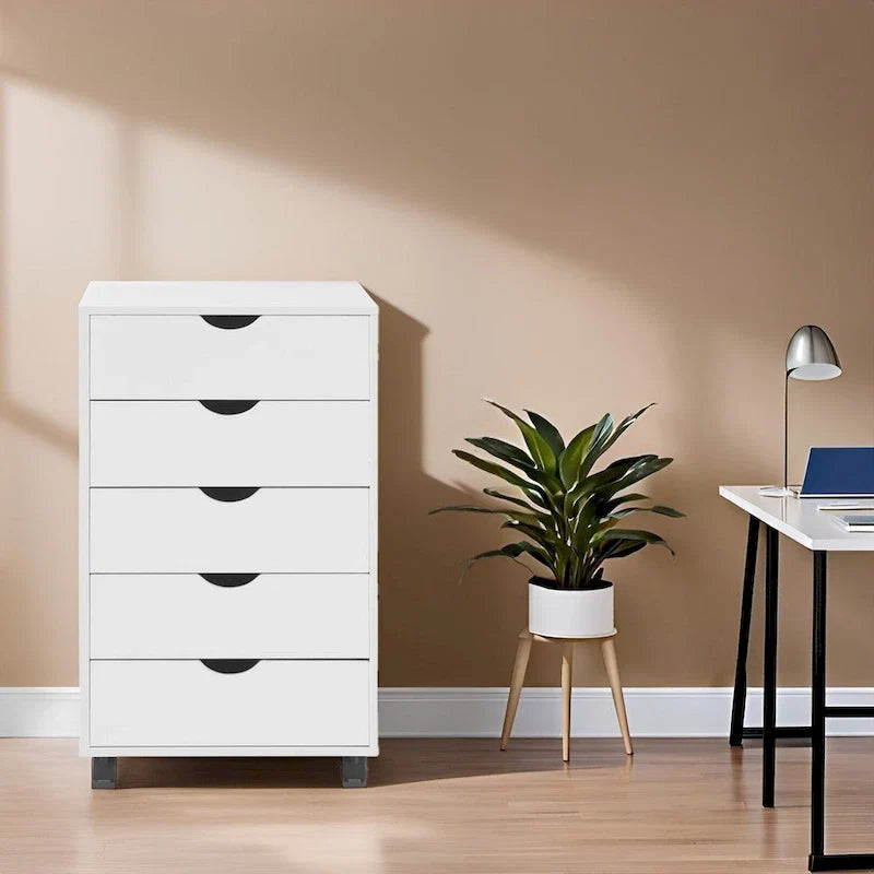 5-Drawer Storage Cabinet with Wheels