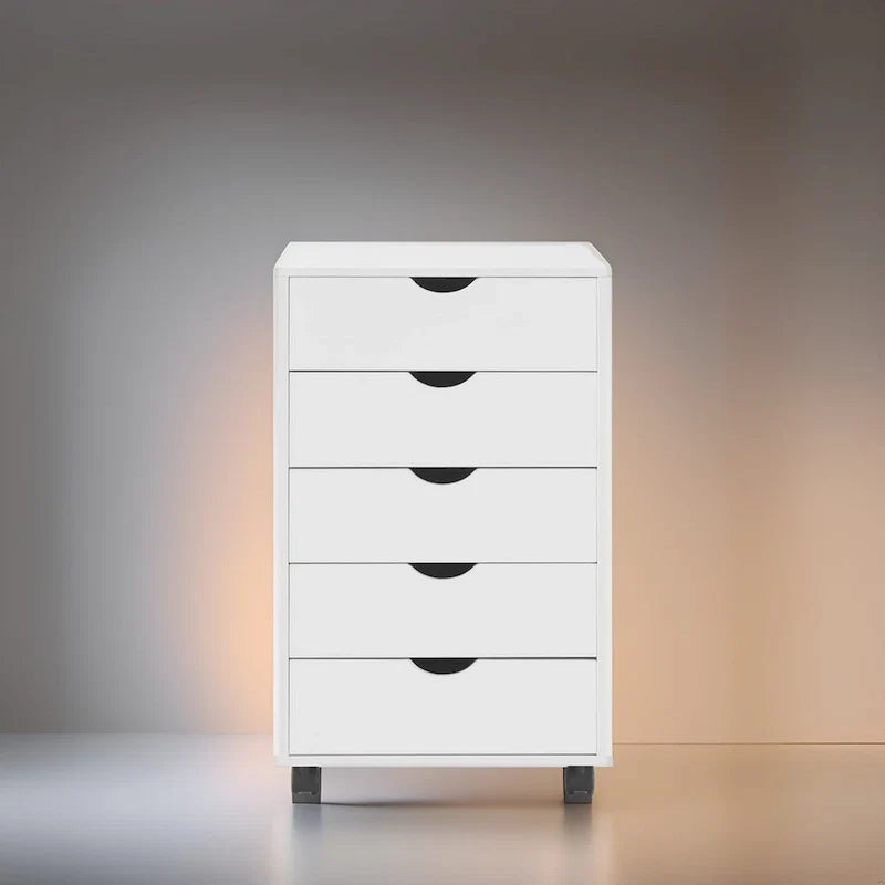 5-Drawer Storage Cabinet with Wheels