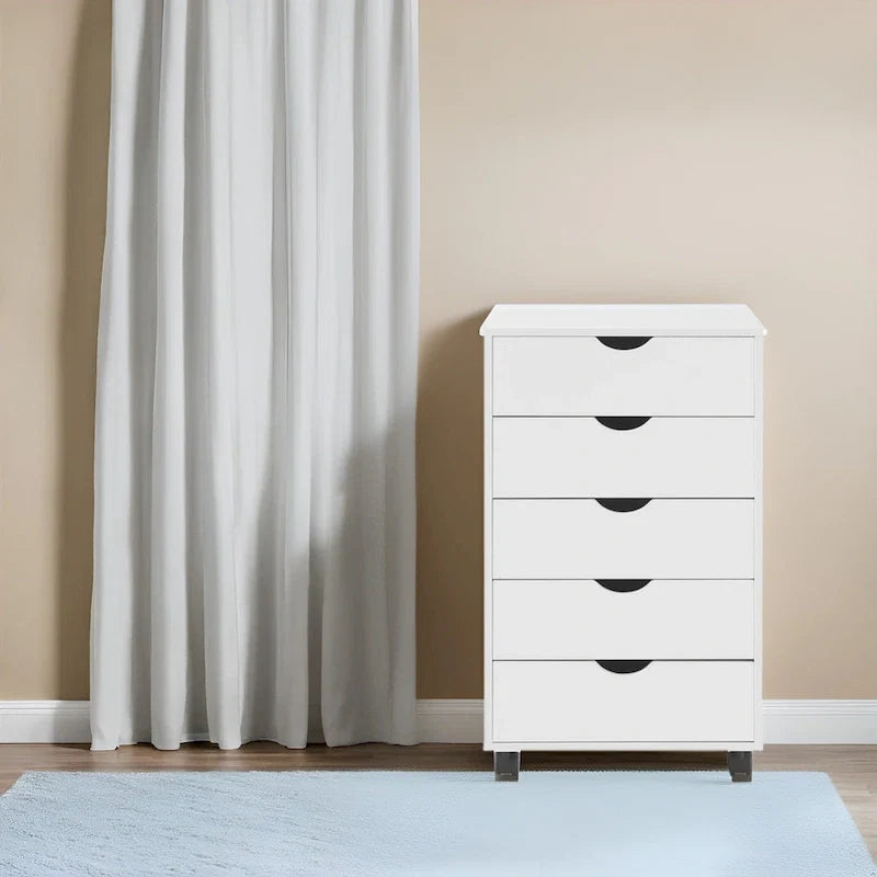 5-Drawer Storage Cabinet with Wheels