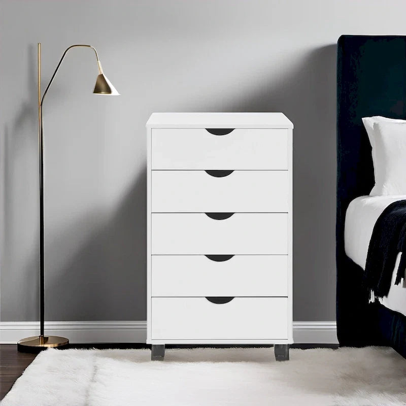 5-Drawer Storage Cabinet with Wheels