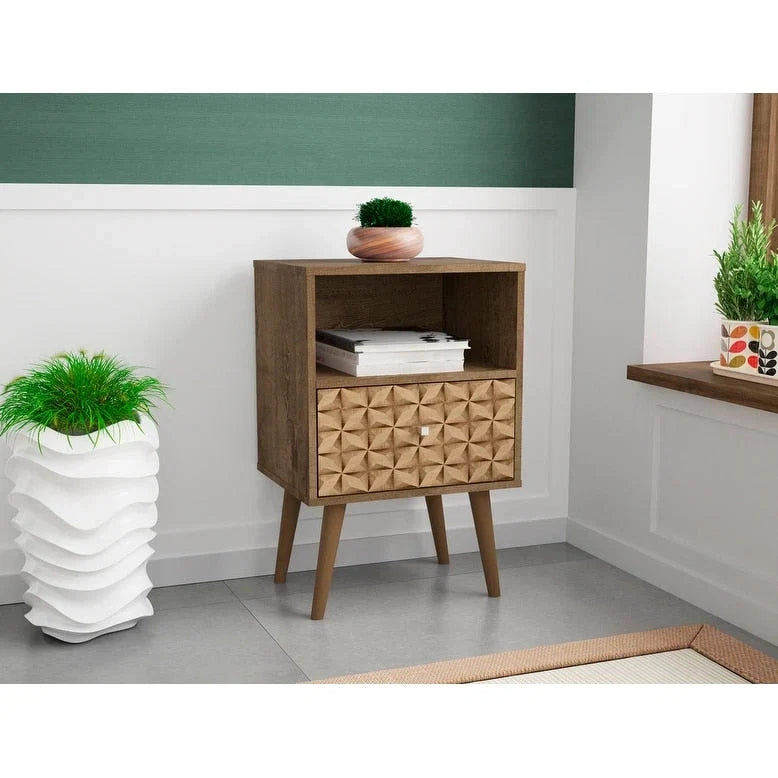 Mid Century Modern 1-Drawer Nightstand