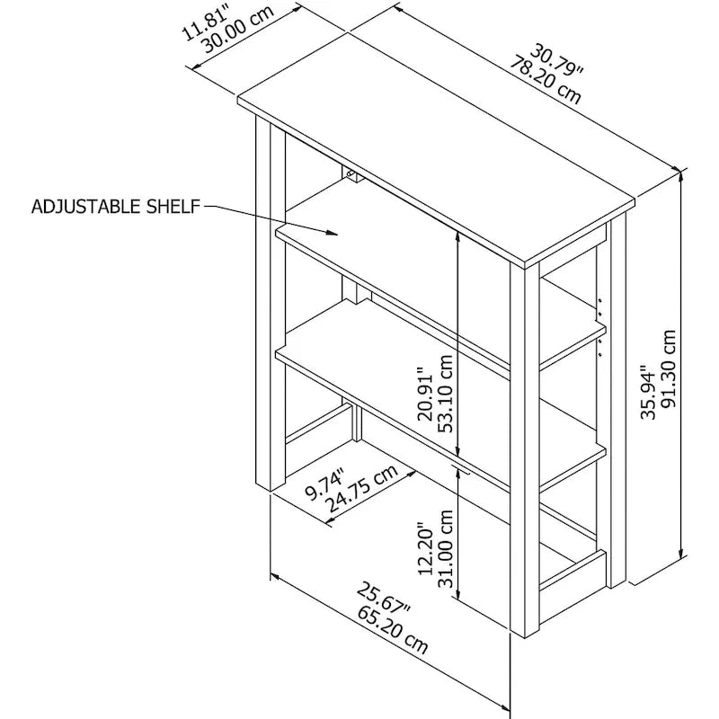 Tall Hutch Organizer with Open Shelves