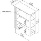 Tall Hutch Organizer with Open Shelves