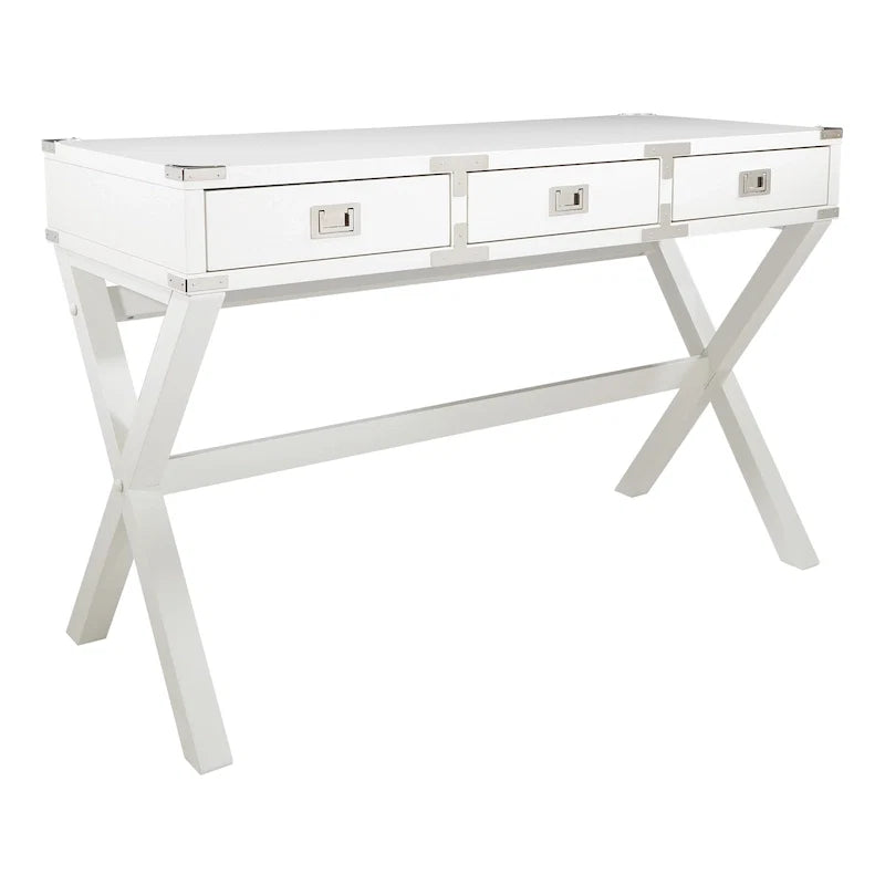46-Inch Writing Desk with Power Station and Storage Drawers