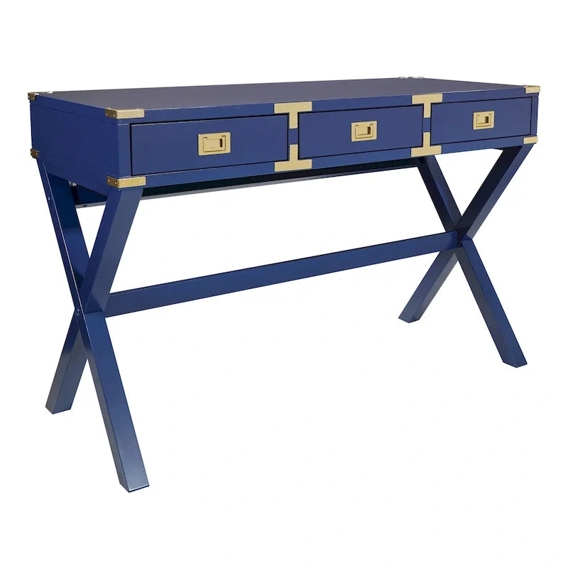 46-Inch Writing Desk with Power Station and Storage Drawers