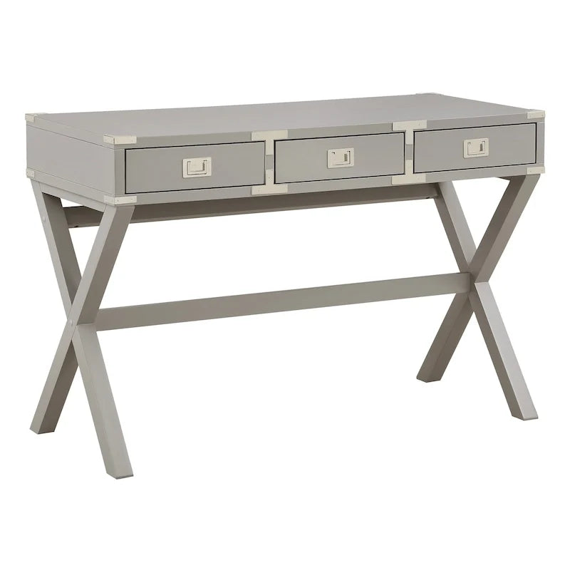 46-Inch Writing Desk with Power Station and Storage Drawers