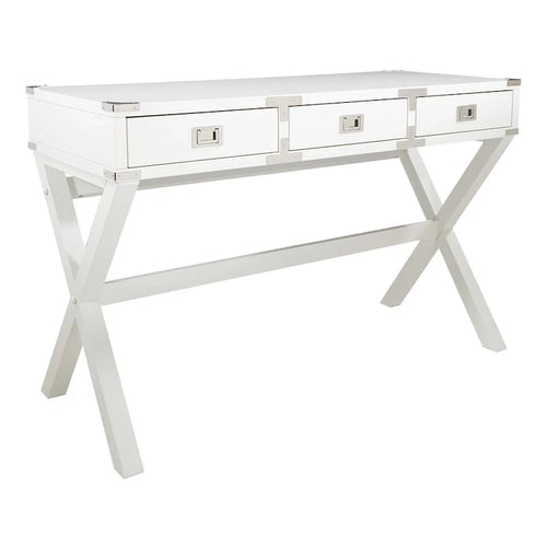 46-Inch Writing Desk with Power Station and Storage Drawers