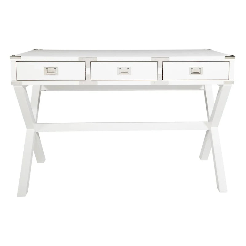 46-Inch Writing Desk with Power Station and Storage Drawers