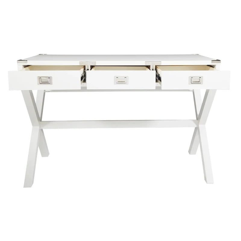 46-Inch Writing Desk with Power Station and Storage Drawers