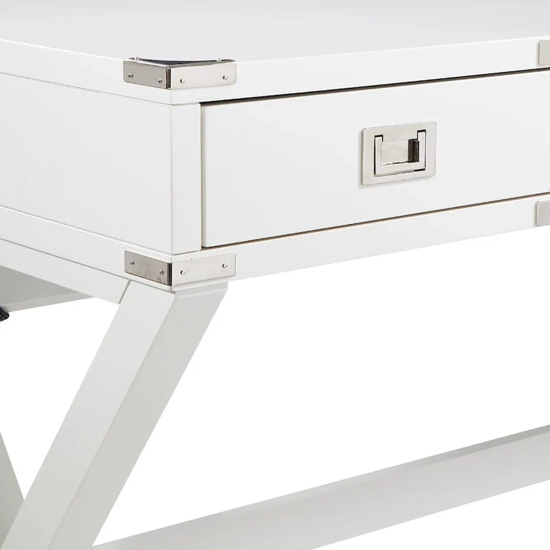 46-Inch Writing Desk with Power Station and Storage Drawers