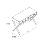 46-Inch Writing Desk with Power Station and Storage Drawers