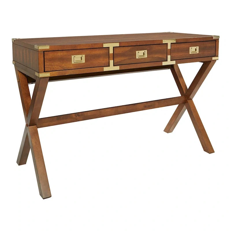 46-Inch Writing Desk with Power Station and Storage Drawers