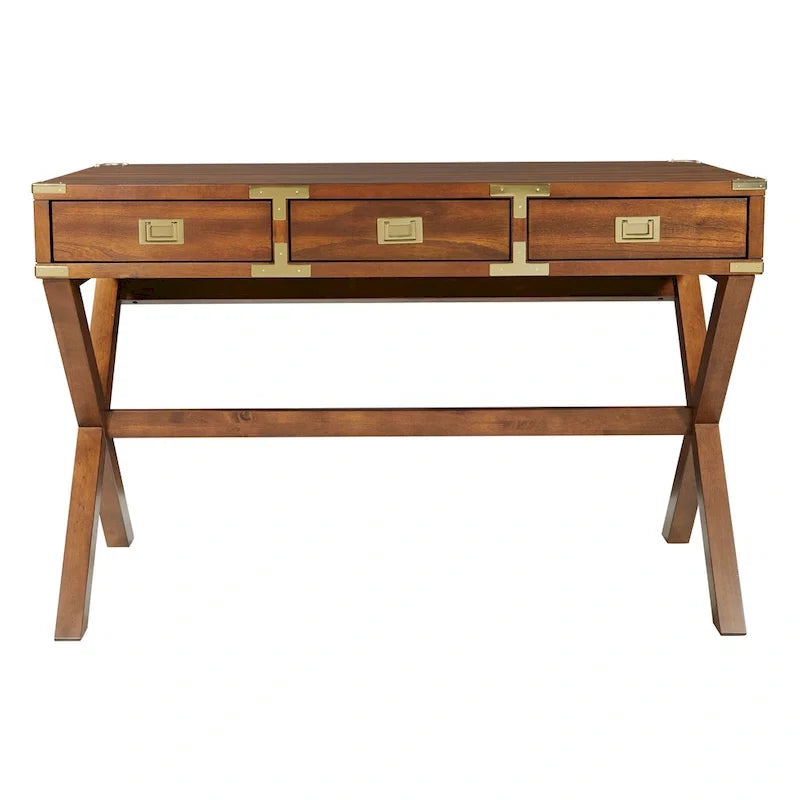 46-Inch Writing Desk with Power Station and Storage Drawers