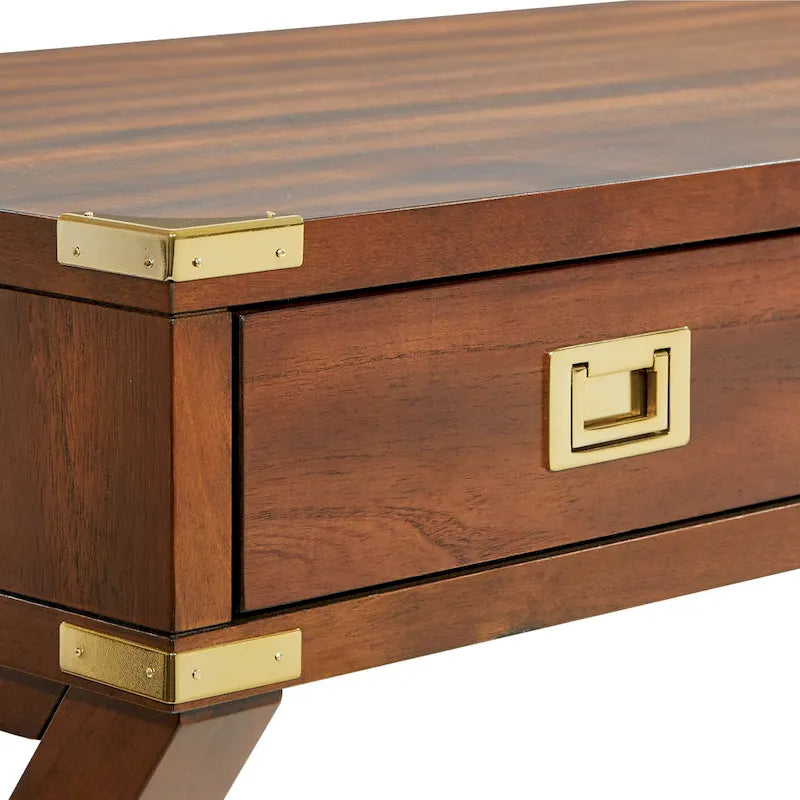 46-Inch Writing Desk with Power Station and Storage Drawers