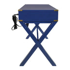 46-Inch Writing Desk with Power Station and Storage Drawers