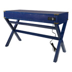46-Inch Writing Desk with Power Station and Storage Drawers