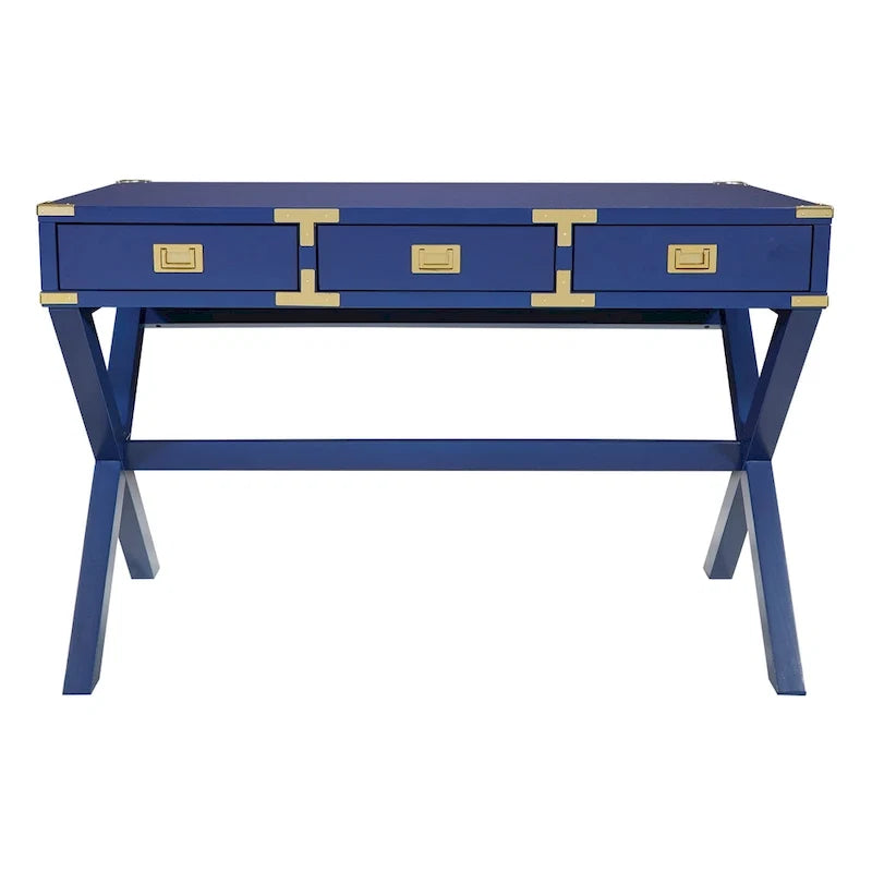 46-Inch Writing Desk with Power Station and Storage Drawers
