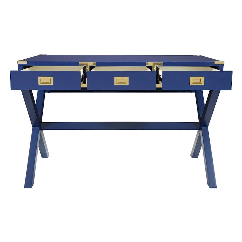 46-Inch Writing Desk with Power Station and Storage Drawers