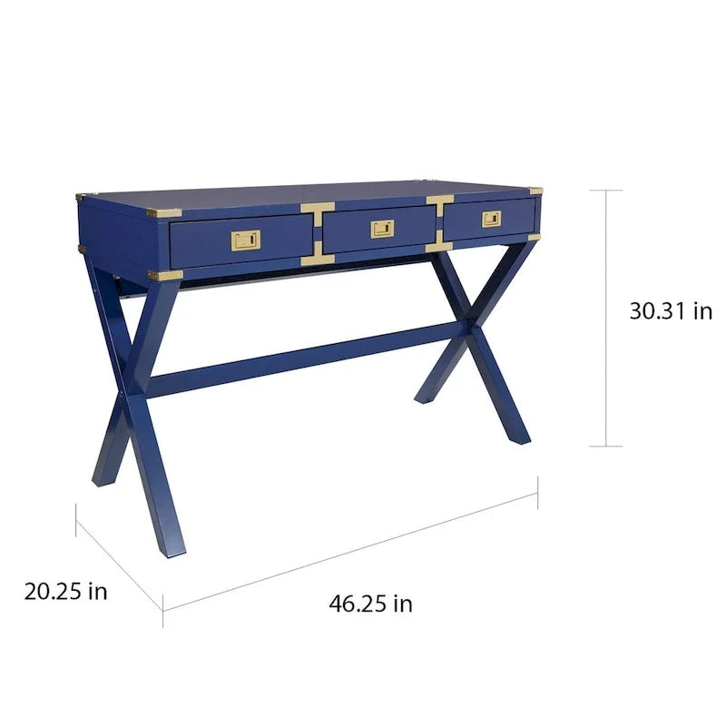 46-Inch Writing Desk with Power Station and Storage Drawers