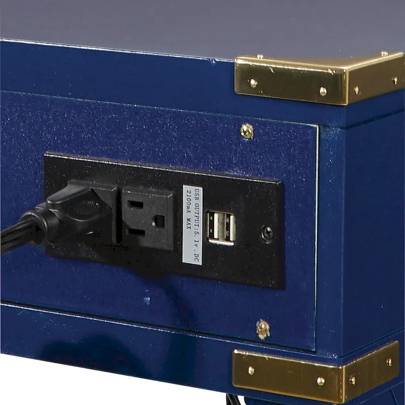 46-Inch Writing Desk with Power Station and Storage Drawers