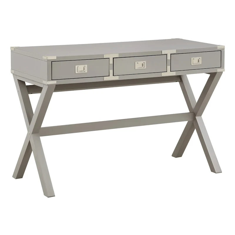 46-Inch Writing Desk with Power Station and Storage Drawers