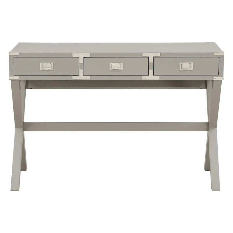 46-Inch Writing Desk with Power Station and Storage Drawers