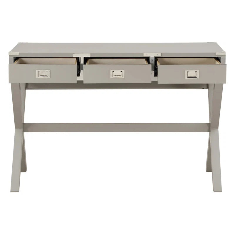 46-Inch Writing Desk with Power Station and Storage Drawers