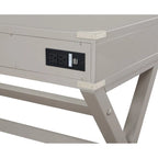 46-Inch Writing Desk with Power Station and Storage Drawers