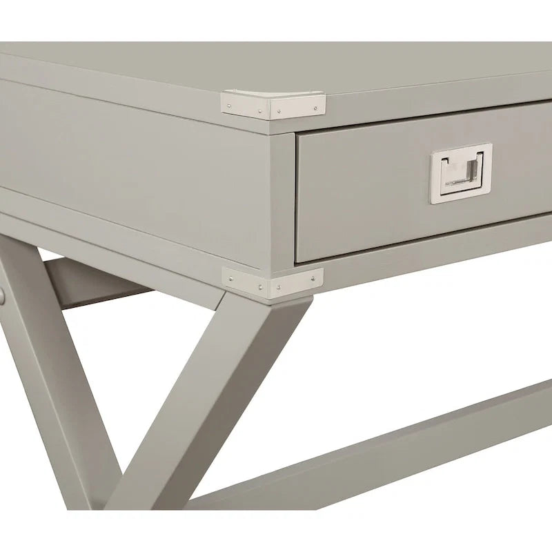 46-Inch Writing Desk with Power Station and Storage Drawers