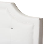 White Modern Platform Bed with Upholstered Headboard