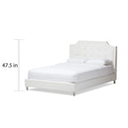 White Modern Platform Bed with Upholstered Headboard