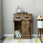 Sliding Barn Door Storage Cabinet - 31.8 H x 24 W x 12 D