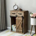 Sliding Barn Door Storage Cabinet - 31.8 H x 24 W x 12 D