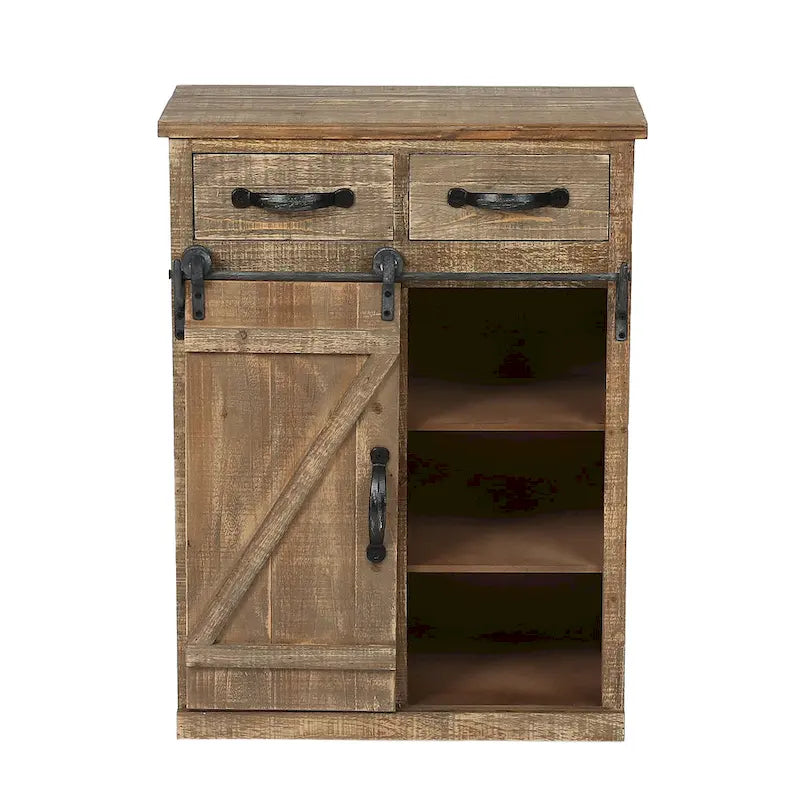 Sliding Barn Door Storage Cabinet - 31.8 H x 24 W x 12 D