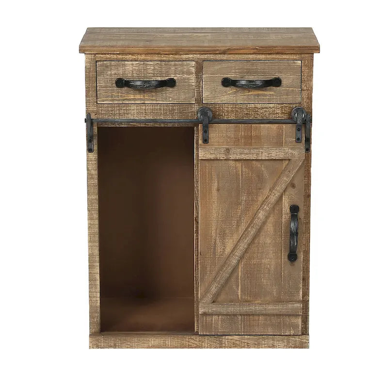 Sliding Barn Door Storage Cabinet - 31.8 H x 24 W x 12 D