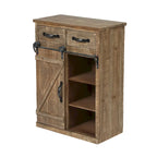 Sliding Barn Door Storage Cabinet - 31.8 H x 24 W x 12 D