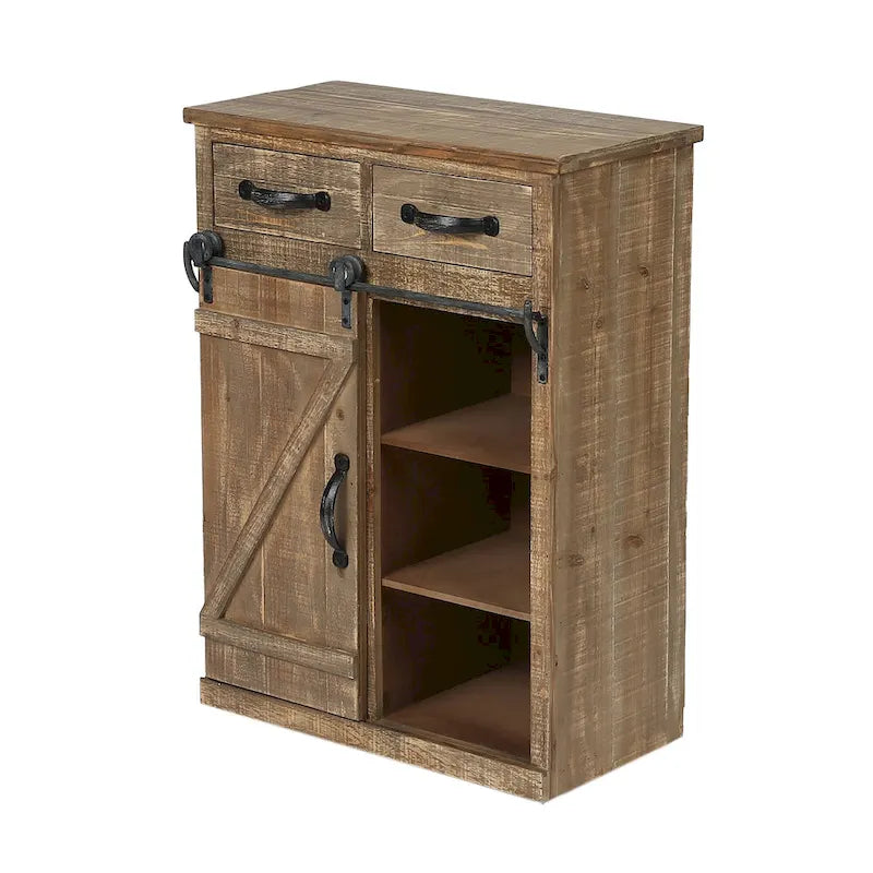 Sliding Barn Door Storage Cabinet - 31.8 H x 24 W x 12 D