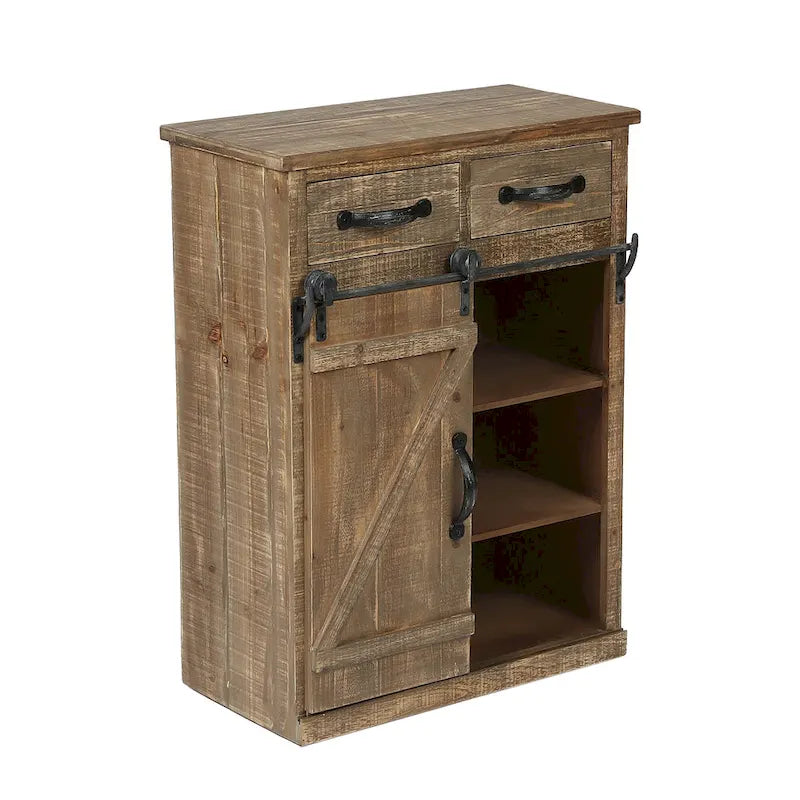 Sliding Barn Door Storage Cabinet - 31.8 H x 24 W x 12 D