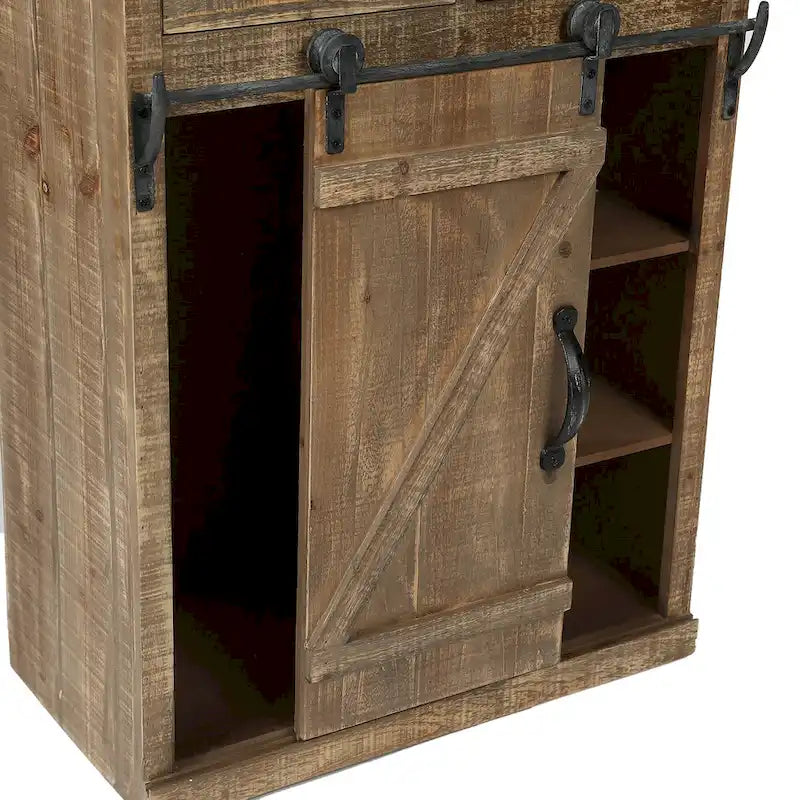 Sliding Barn Door Storage Cabinet - 31.8 H x 24 W x 12 D