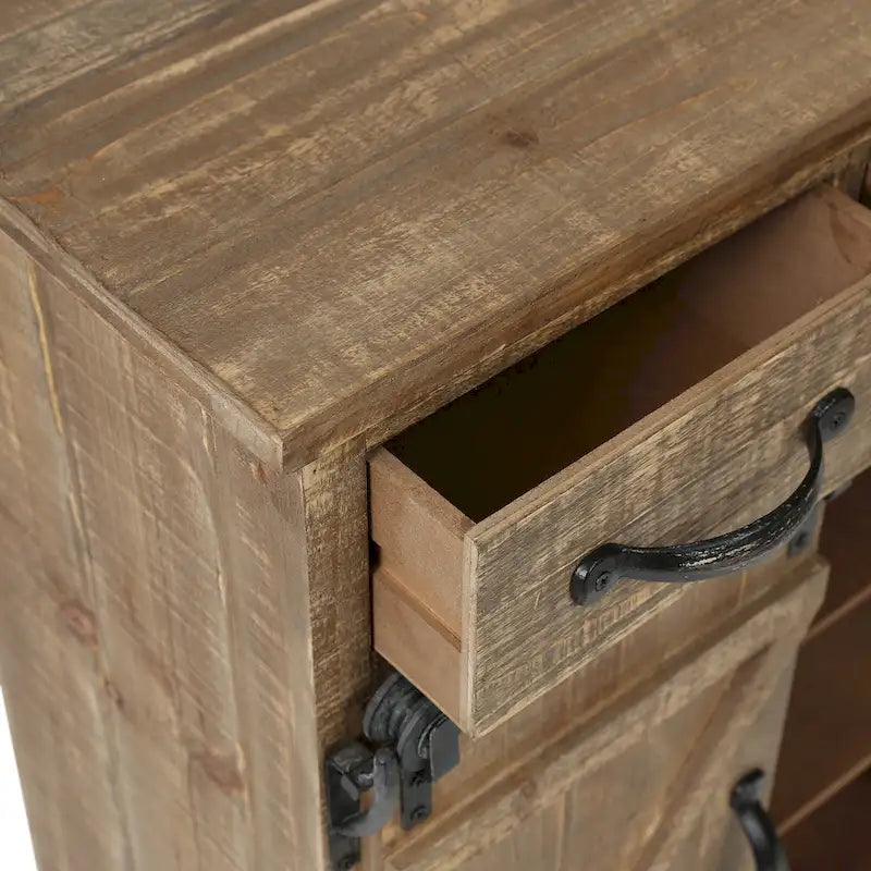 Sliding Barn Door Storage Cabinet - 31.8 H x 24 W x 12 D