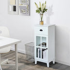 Slim Bathroom Storage Cabinet with Glass Door - 37 H x 15.7 W x 11.8 D
